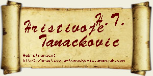Hristivoje Tanacković vizit kartica